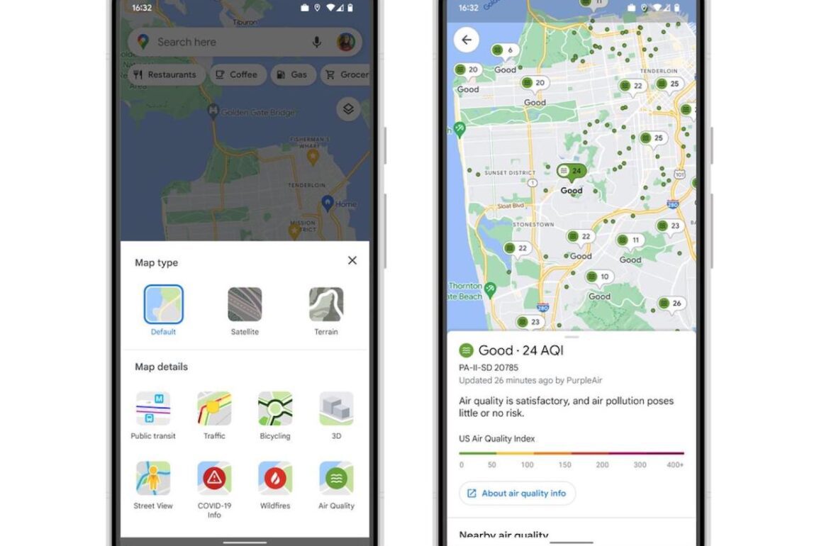 Mapy Google zaoferują teraz dane o jakości powietrza!