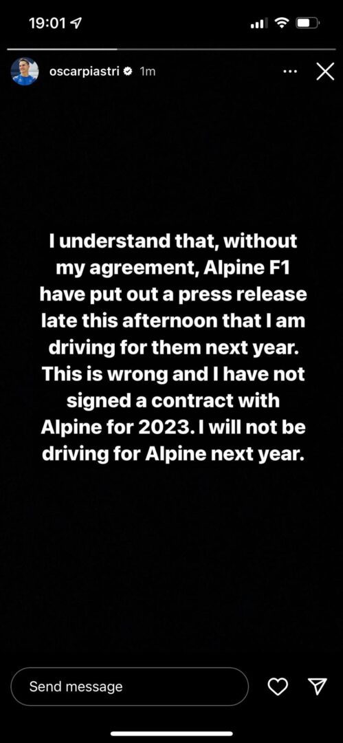 Oscar Piastri kierowcą zespołu Alpine na sezon 2023!