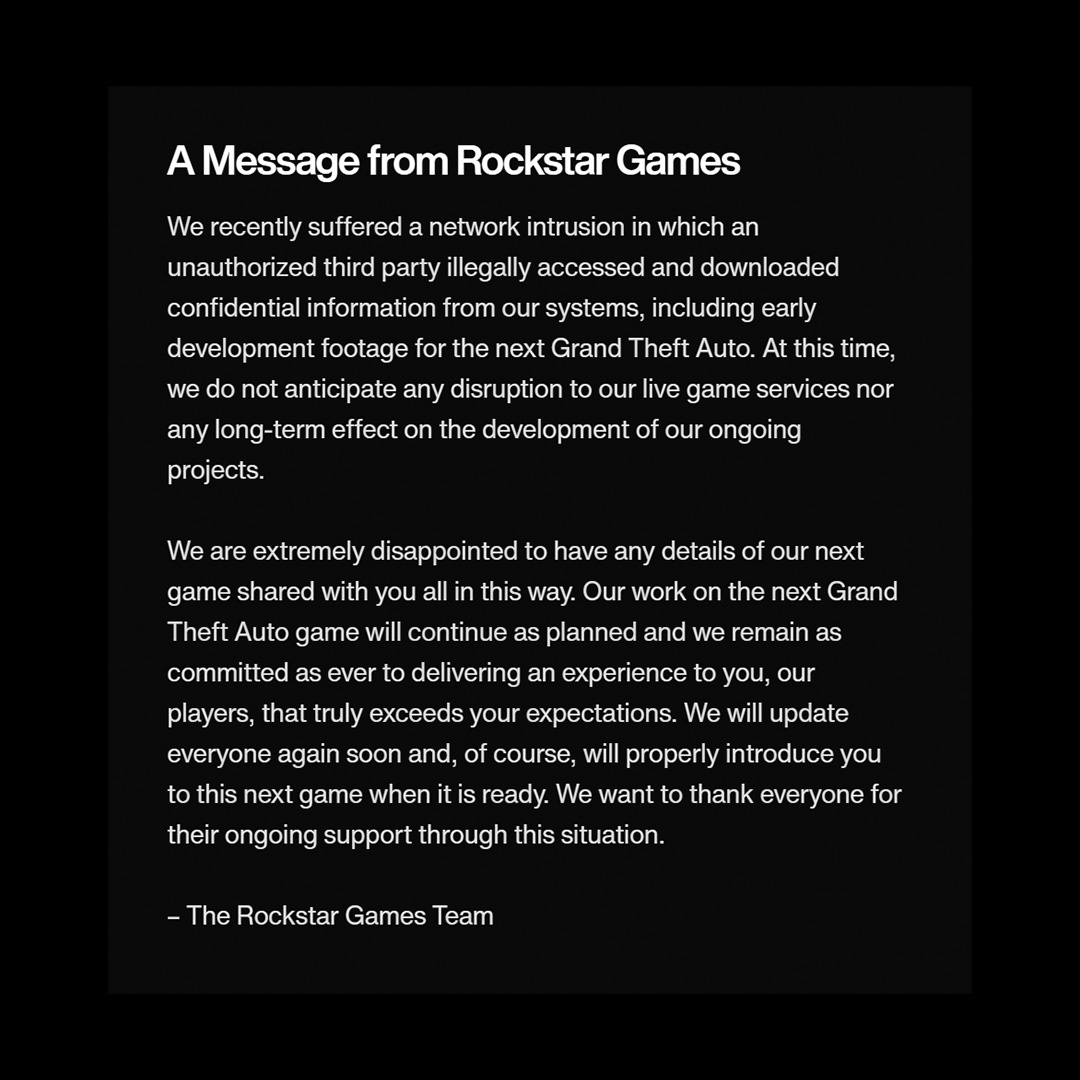 Przeciek GTA 6. Rockstar wydaje oświadczenie. Hakerzy szantażują! 