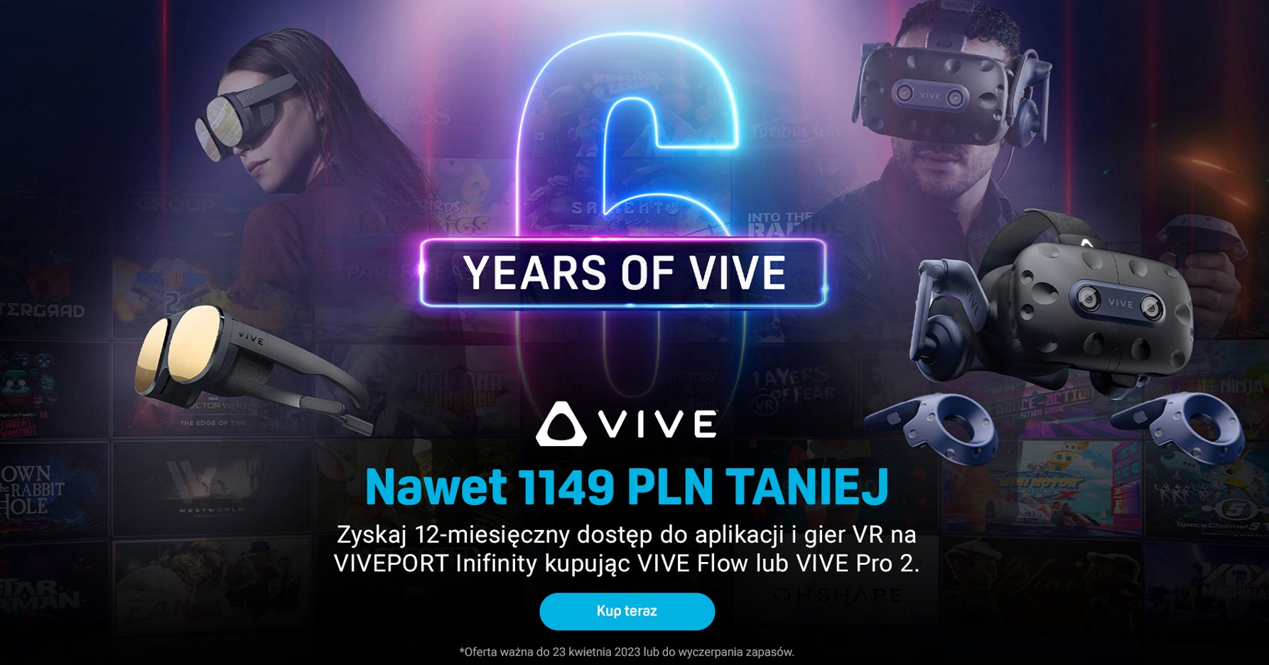 HTC VIVE z rabatami do nawet 1149 zł z okazji 6-lecia