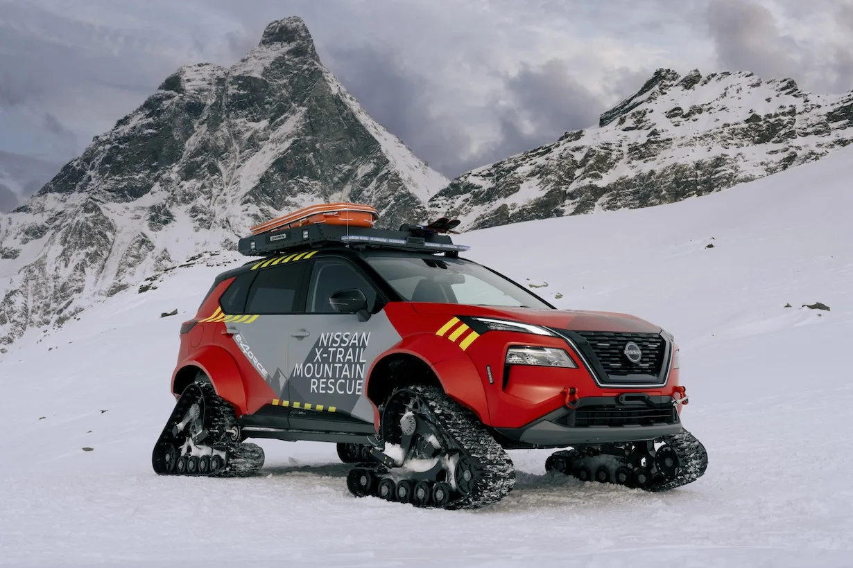Nissan X-Trail Mountain Rescue z gąsienicami będzie pomagał w górach.
