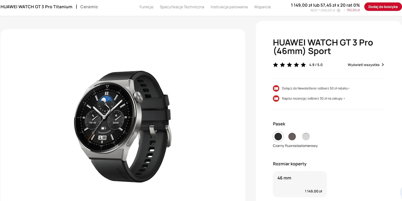 Huawei z promocją na zegarki! Ceny aż głowa mała! Źródło: Huawei.pl
