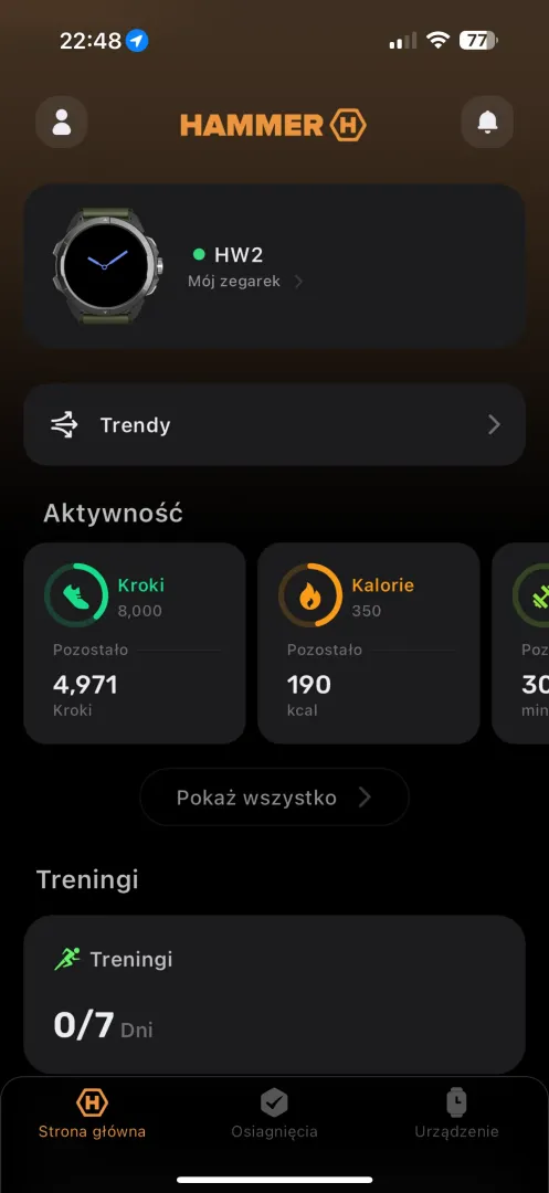 HAMMER Watch 2 Military Edition. GPS i wytrzymałość. Warto? Aplikacja Hammer App na iOS.