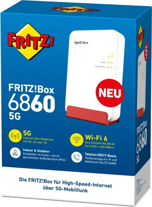 Router FRITZ!Box 6860 5G. Szybki Internet w każdy miejscu Router FRITZ!Box 6860 5G