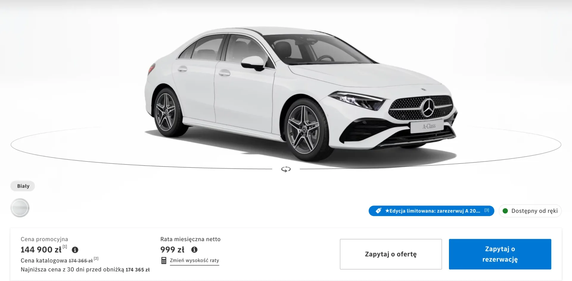 Nowy luksusowy Mercedes w sedanie za 999 zł? Tak, to możliwe Mercedes w sedanie za 999 zł. Mowa o modelu A200 w najmie Lease&Drive.