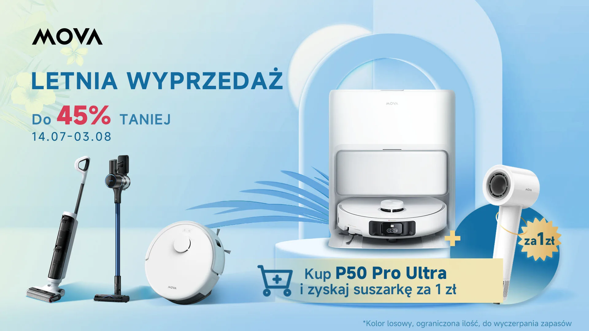 Do 45% rabatu! Druga fala promocji MOVA. Masz czas do 3.08! Do 45% rabatu na sprzęt! Druga fala promocji MOVA. Wydarzenie trwa do 3.08!
