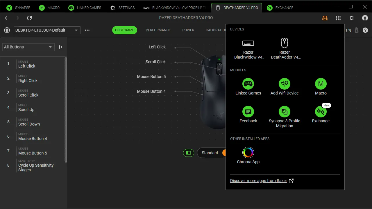 Aplikacja Razer.