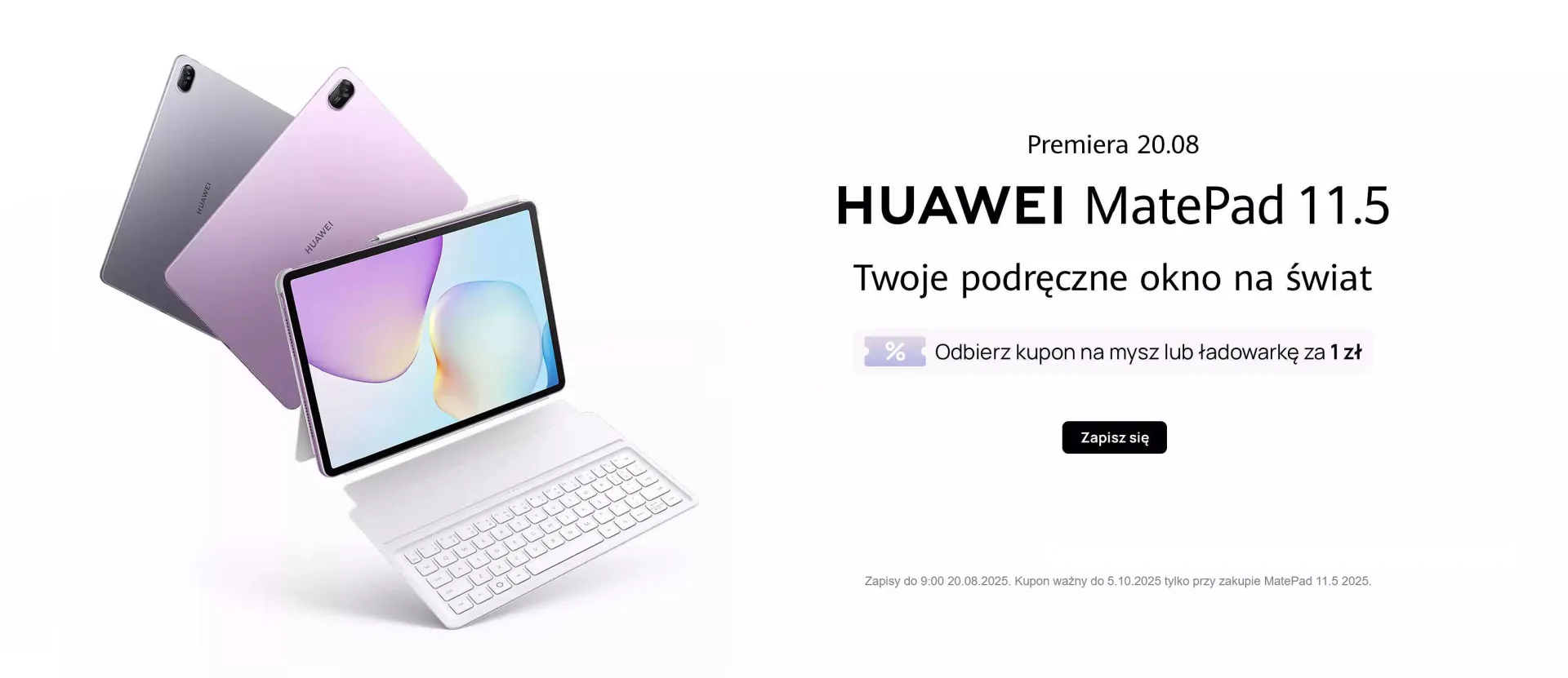 MatePad 11.5 2025 zadebiutuje 20 sierpnia. To masz za darmo! Premiera MatePad 11.5 2025 20 sierpnia