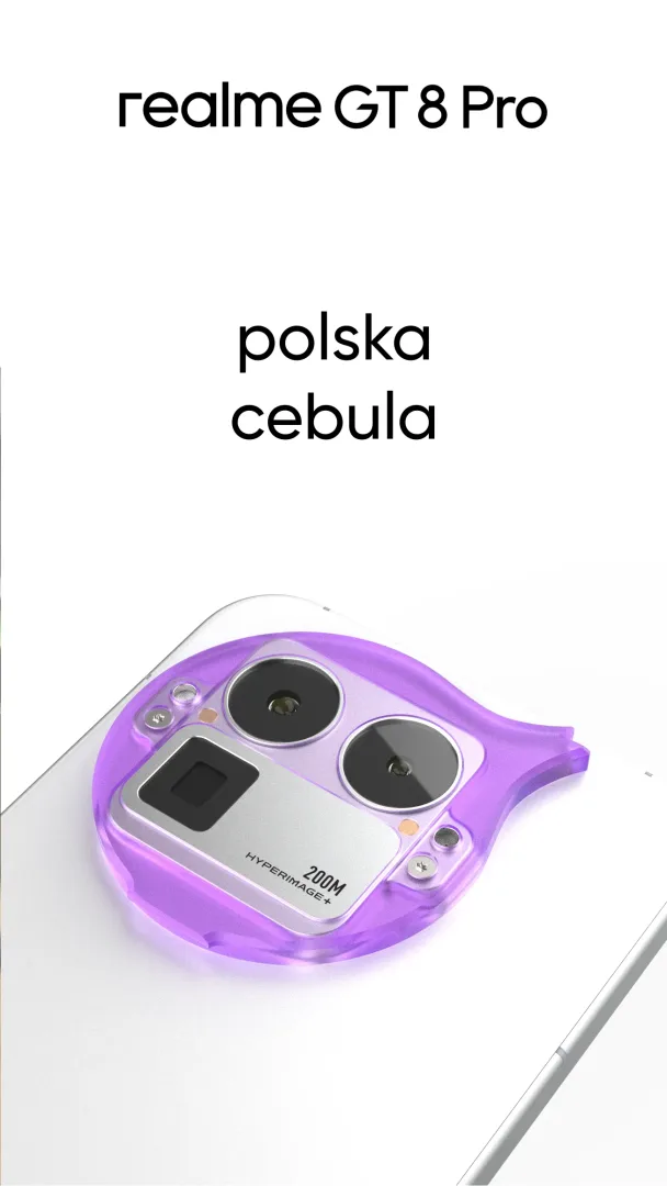 Nowe nakładki dla realme GT 8 Pro - wariant polski. Na zdjęciu: cebula.