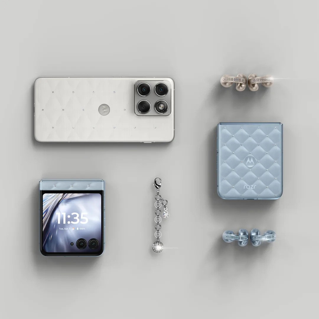 Smartfon Motorola Edge 70 Pantone Colour of the Year 2026 z kryształami Swarovski.