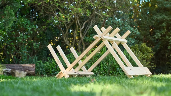 Gotowy koziołek do cięcia drewna.