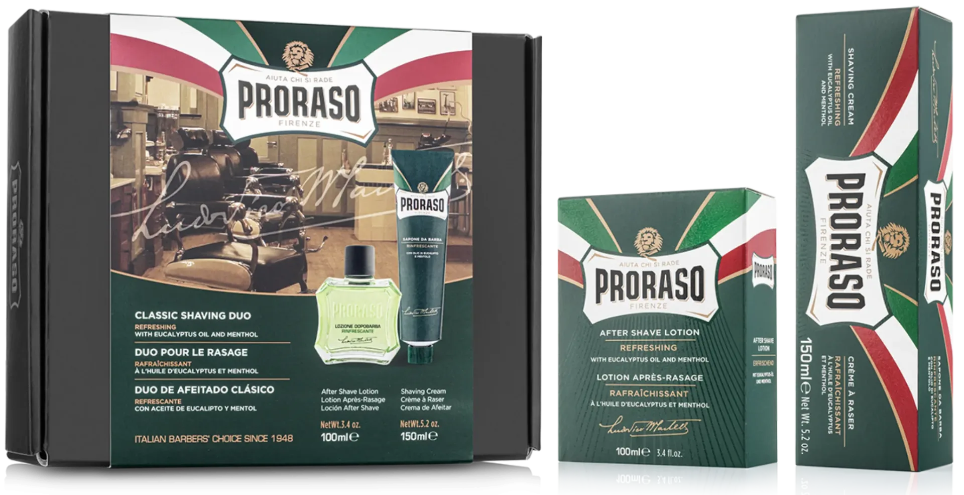Prezenty na Dzień Dziadka: klasyczne zestawy PRORASO. Na zdjęciu CLASSIC SHAVING DUO GREEN