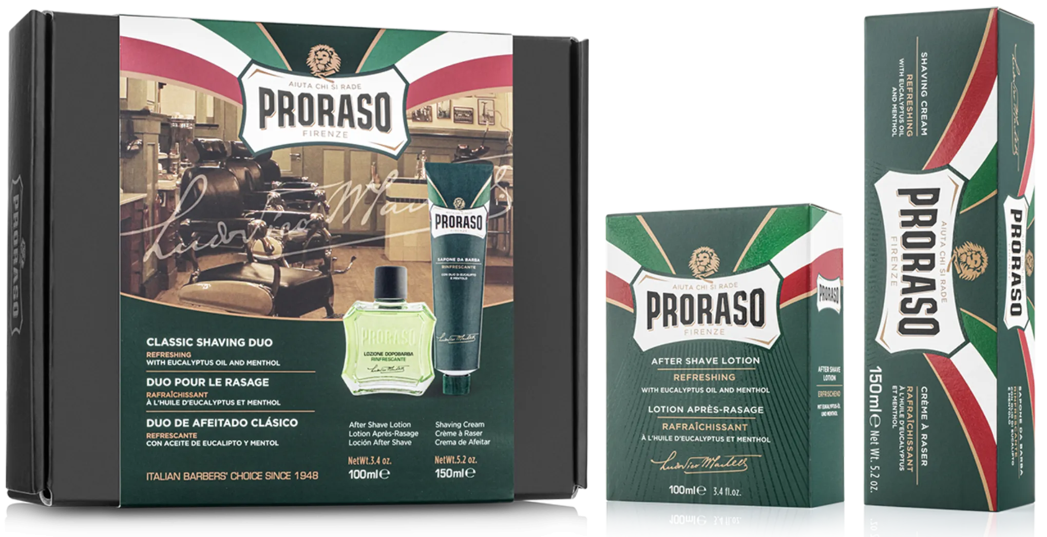 Prezenty na Dzień Dziadka: klasyczne zestawy PRORASO. Na zdjęciu CLASSIC SHAVING DUO GREEN