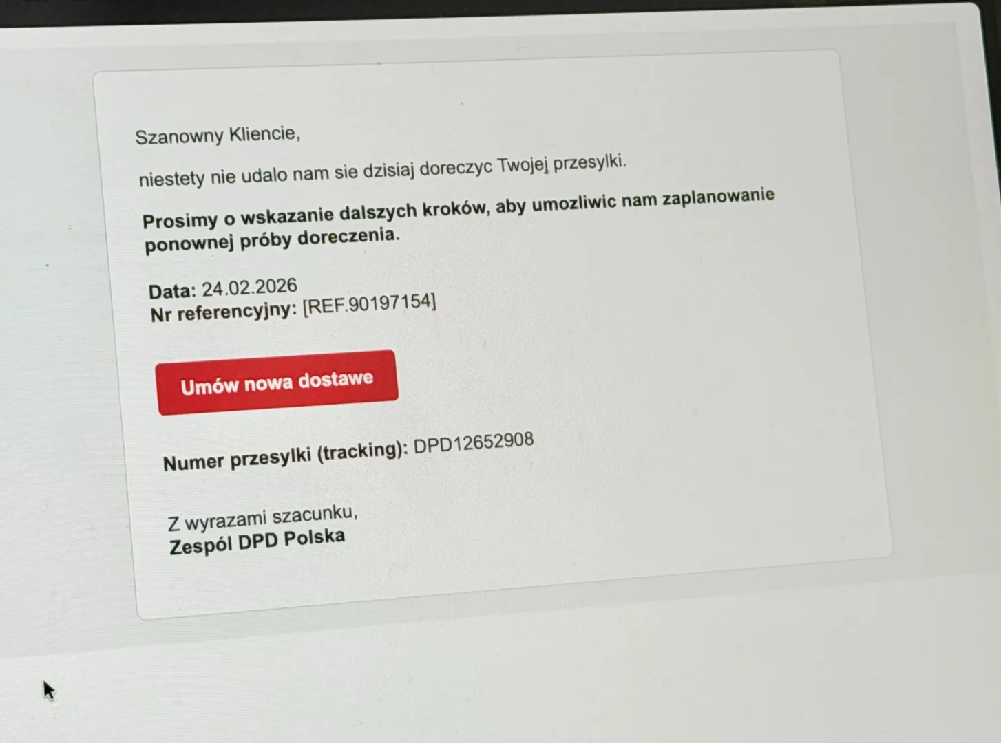 Paczka wróciła do magazynu? Uważaj, taka wiadomość to oszustwo!