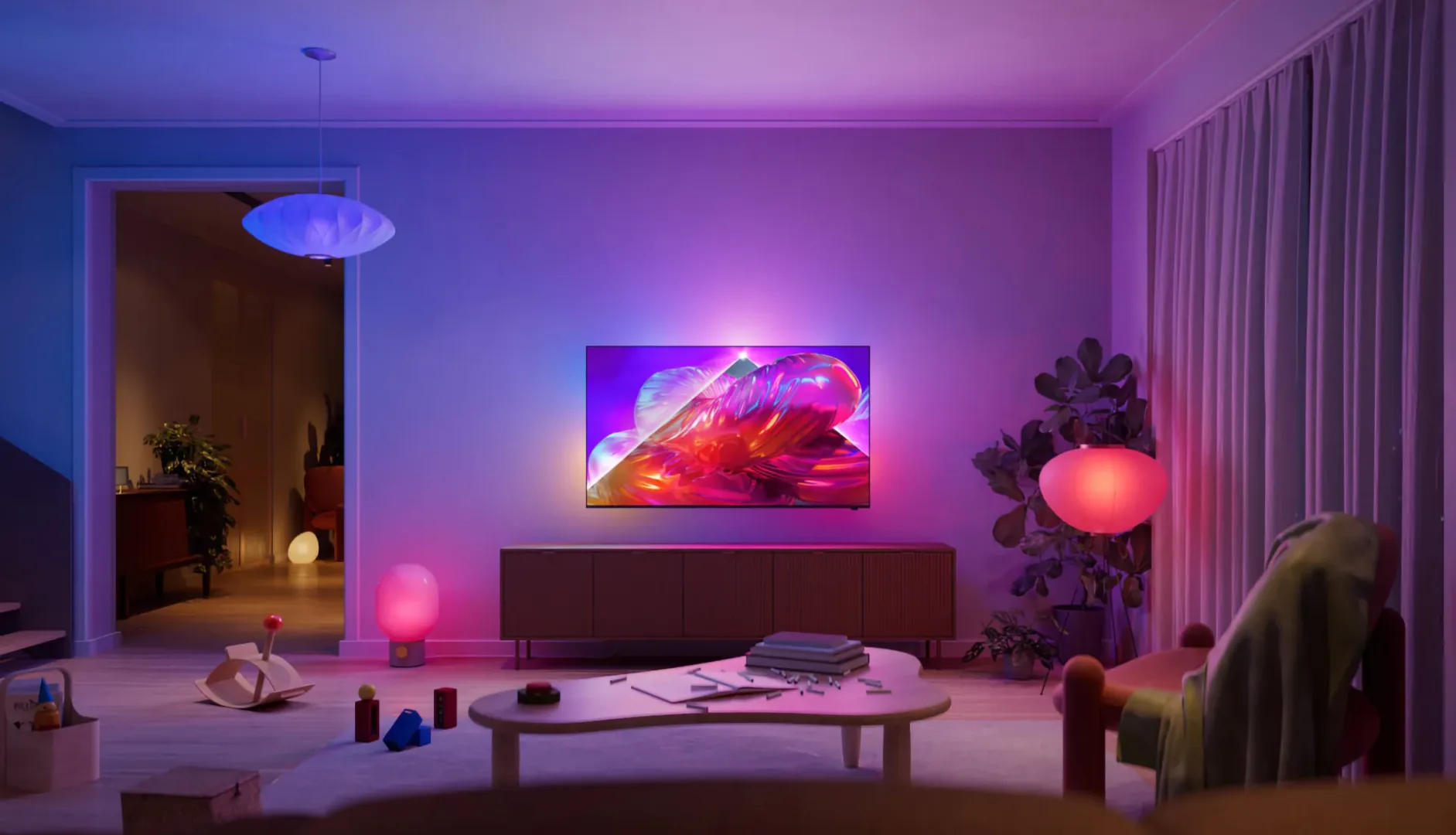 Nowości Philips Ambilight 2026. Na zdjęciu model PQS9001.