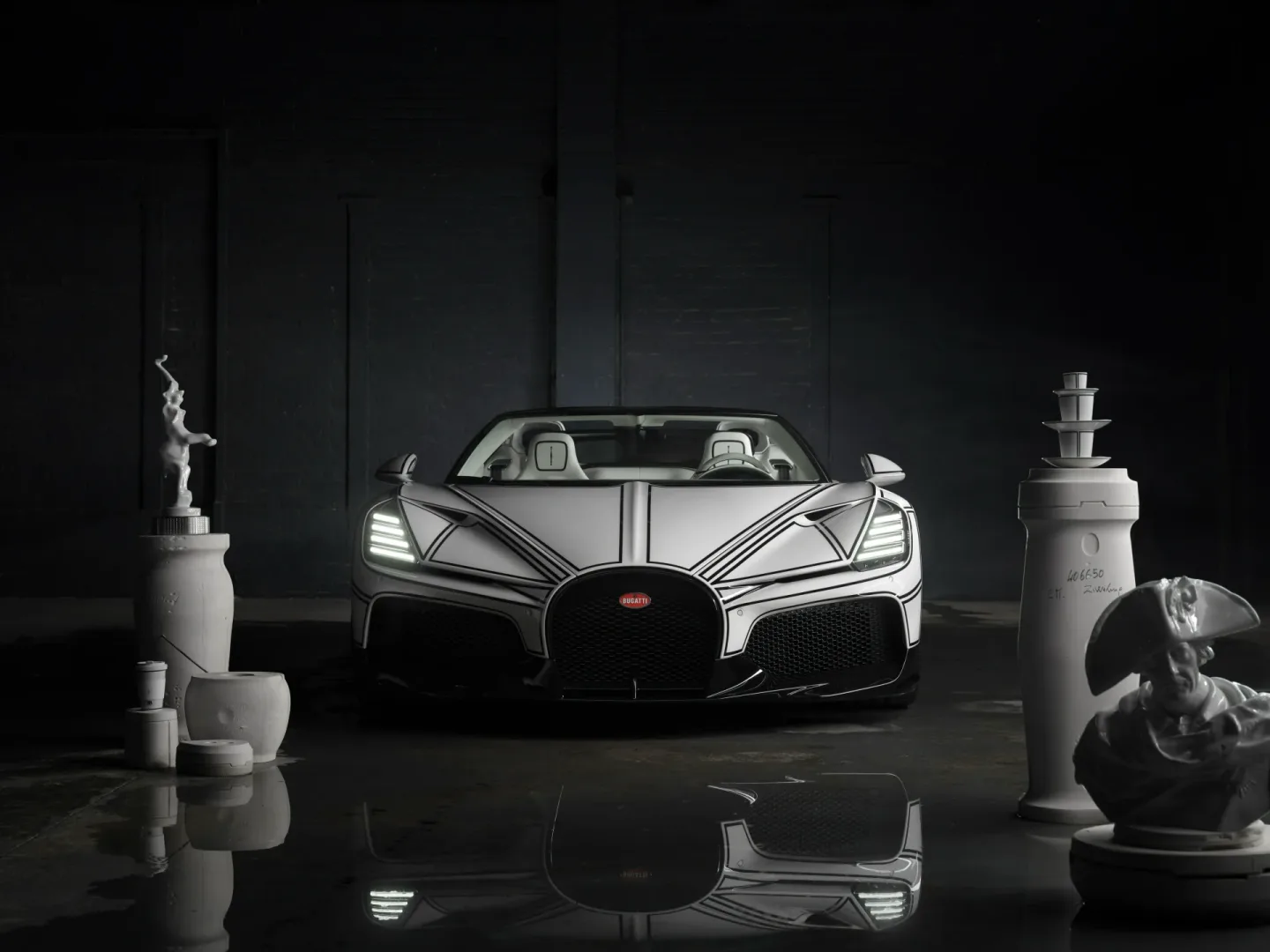 Bugatti z porcelaną. Tak wygląda luksus bez limitu. Zobacz Bugatti W16 Mistral Blanc Éternel