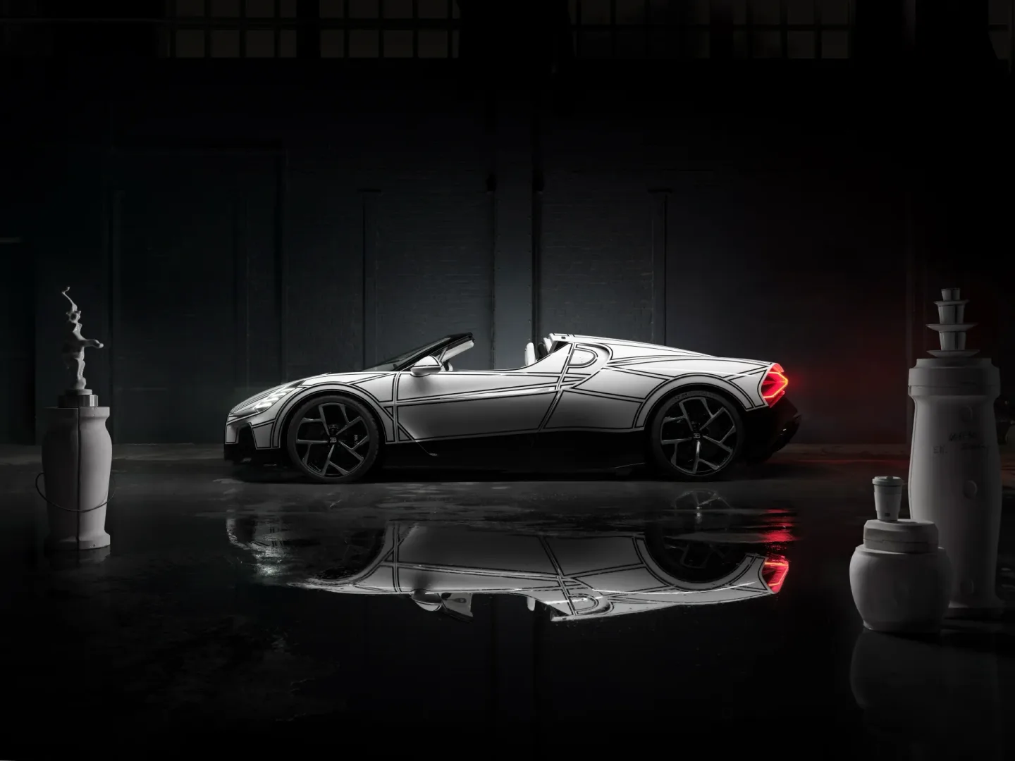 Bugatti z porcelaną. Tak wygląda luksus bez limitu. Zobacz Bugatti W16 Mistral Blanc Éternel