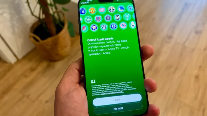 Aplikacja Apple Sports na smartfonie iPhone 17 Pro Max - Polska Ekstraklasa też tam trafi