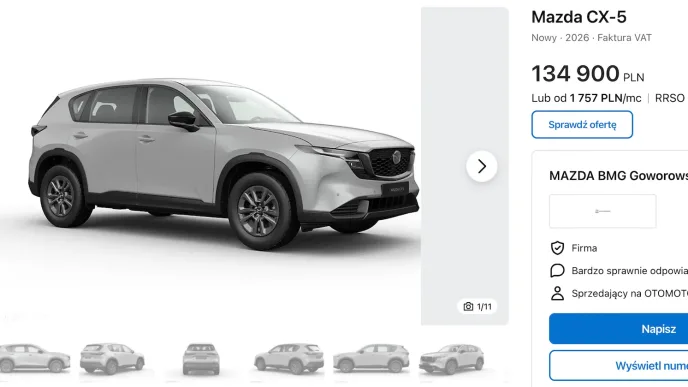 Japoński SUV Mazda CX-5 w ofercie promocyjnej jednego z dealerów